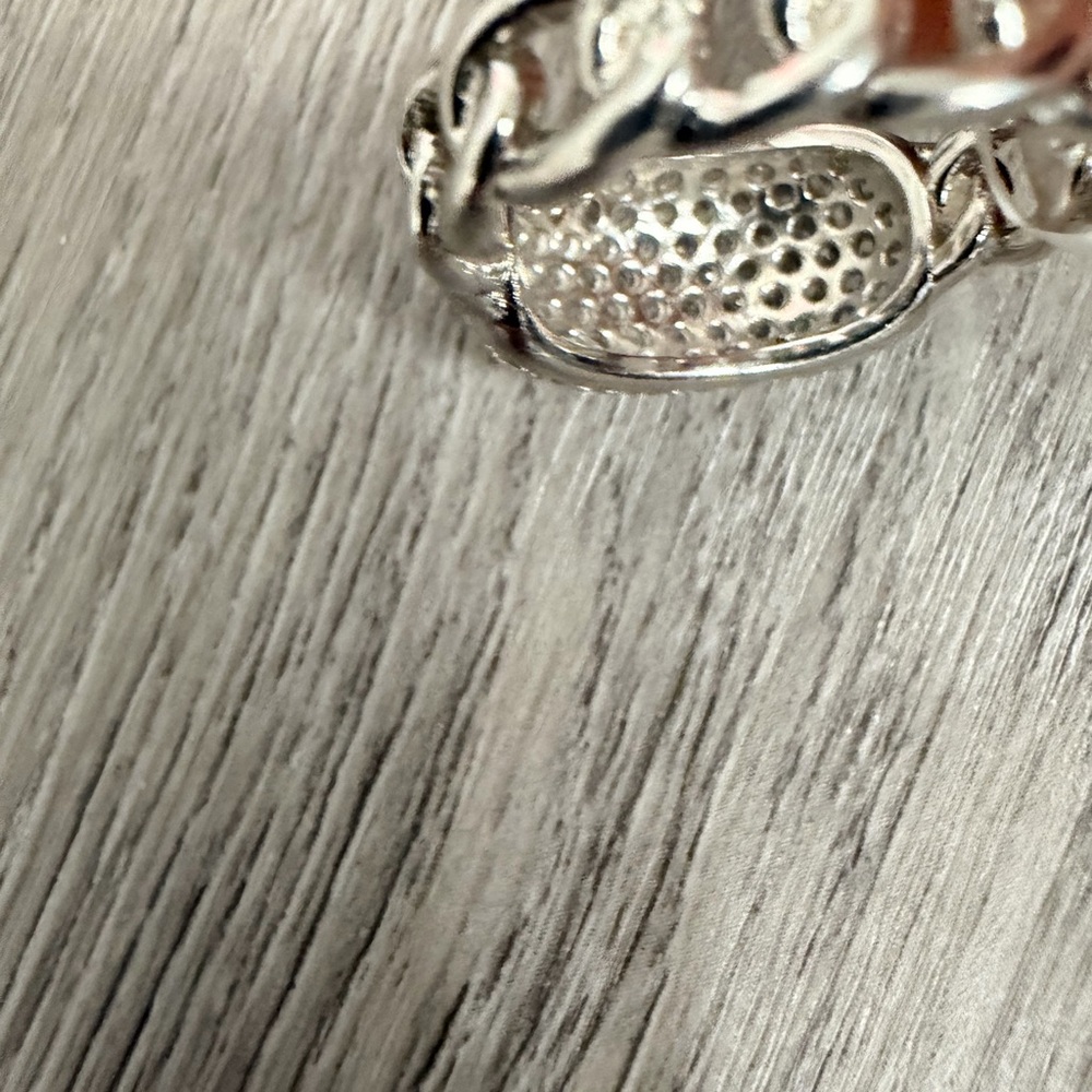 Elegant Sterling Silver Crystal Ring .925 - Picture 5 of 5